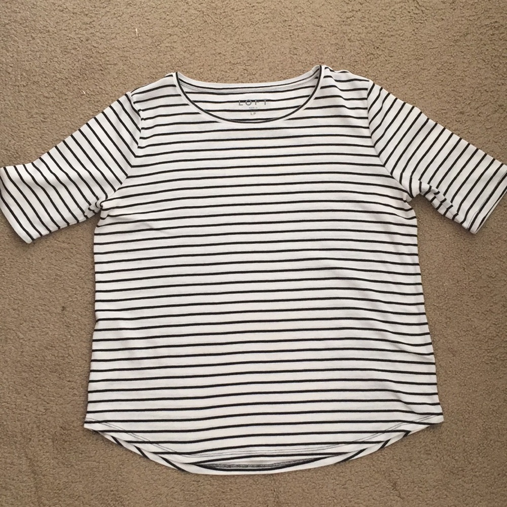 LOFT black & white cotton shirt